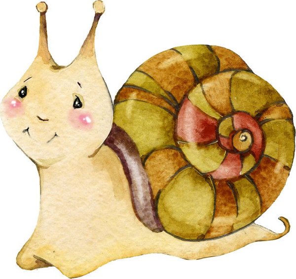 Улитка акварелью для детей
