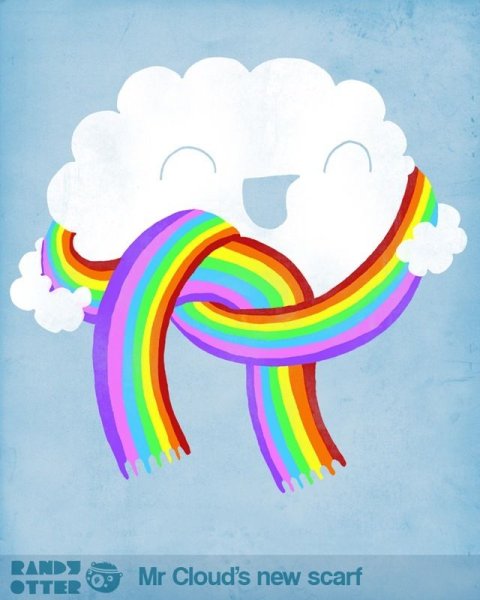 Милое облако с радугой