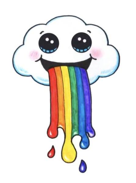 Кавайное облачко с радугой