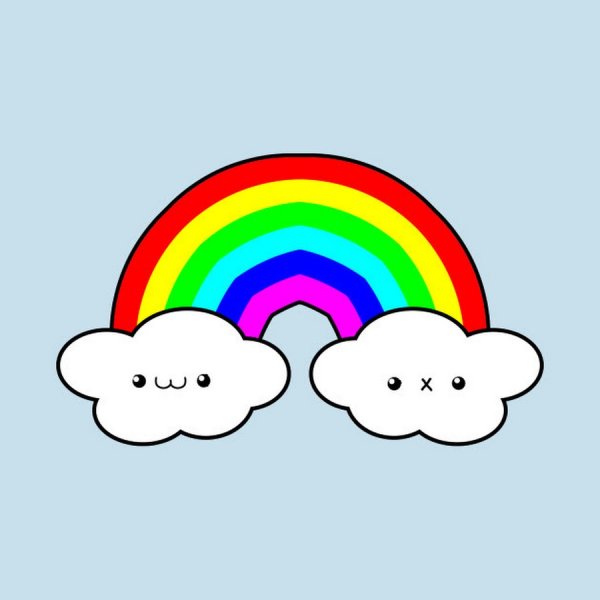 Милое облако с радугой