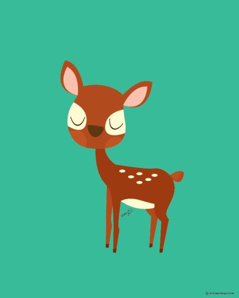 Милого мультяшного оленя