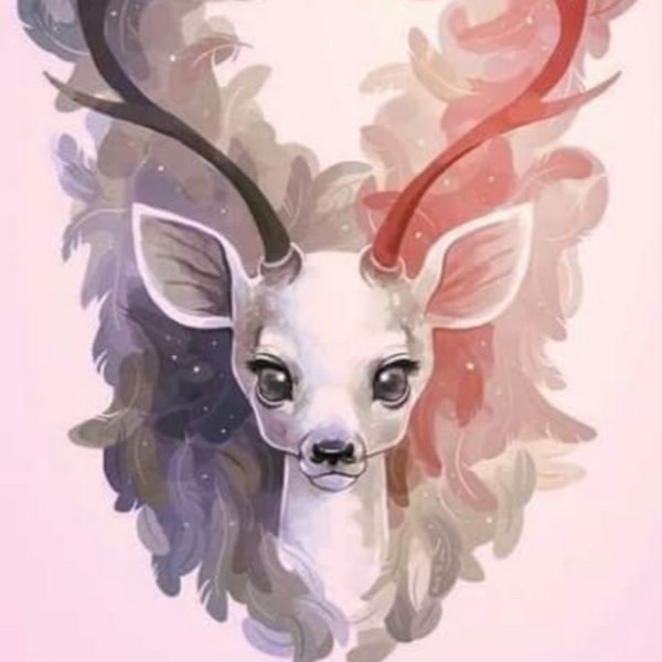 Олененок с рожками арт