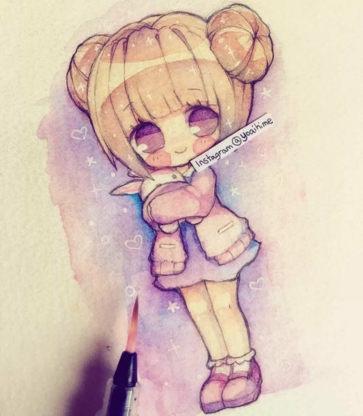 Чиби маркерами Копик