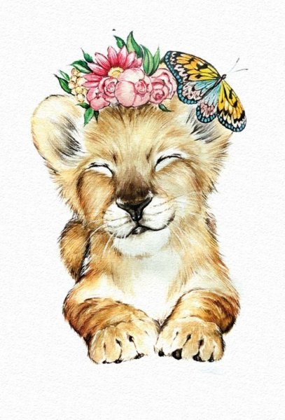 Львица в цветах