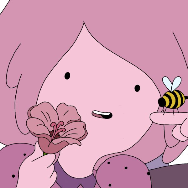 Розовые мультяшные персонажи