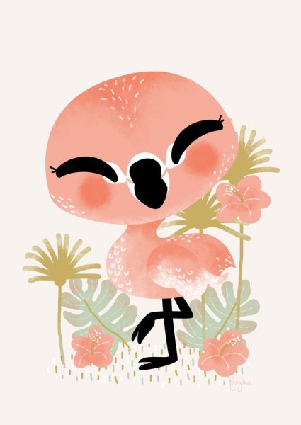 Фламинго мультяшный милый