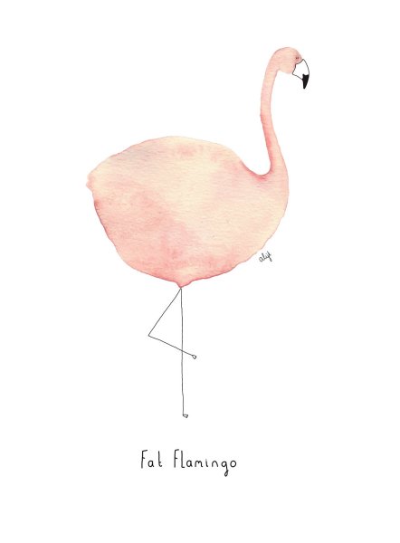 Фламинго милый арт