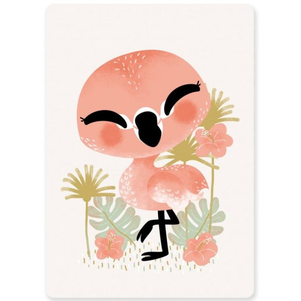 Фламинго акварелью