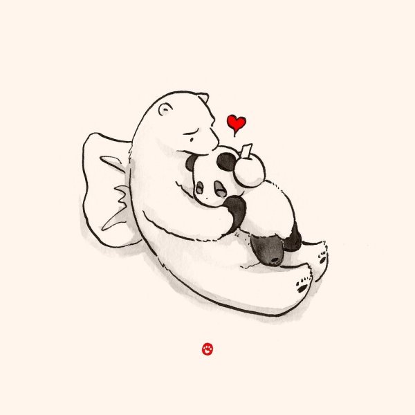 Животные обнимаются рисунки