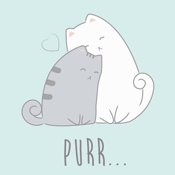 Котики обнимаются мультяшные
