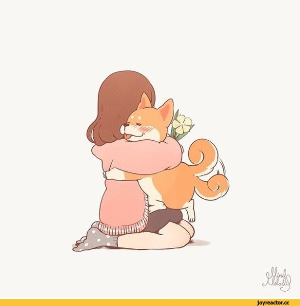 Крепкие объятия мультяшки