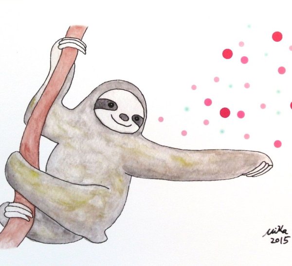 Ленивец карандашом