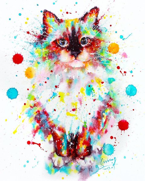 Акварельные коты