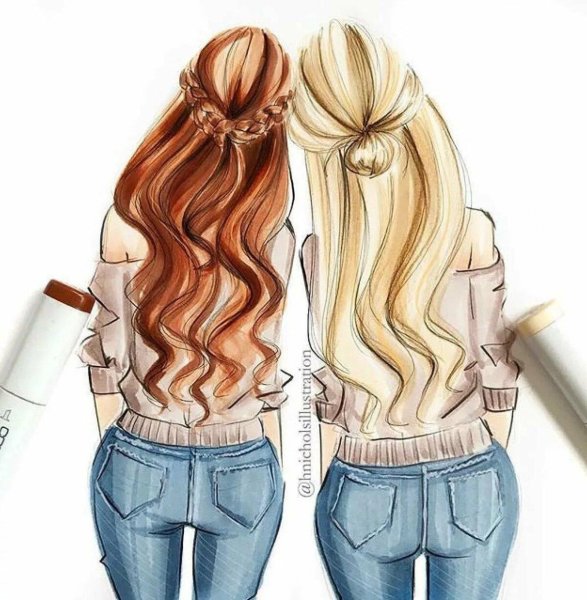 Подруги рисунок