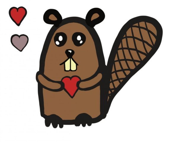 Милый нарисованный бобер