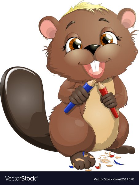Бобёр милая иллюстрация
