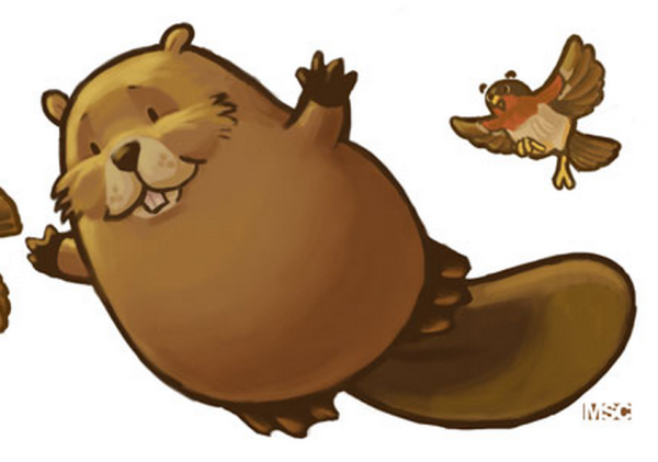 Милые бобры мультяшные