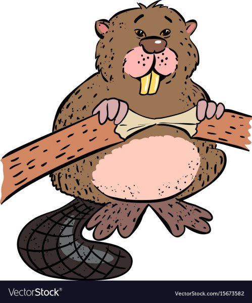 Бобер рисованный