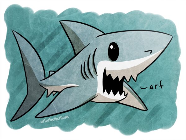 Акула в мультяшном стиле