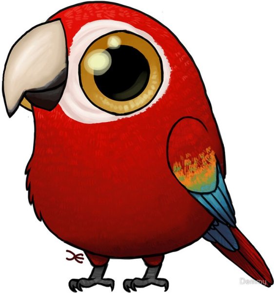 Попугай в мультяшном стиле