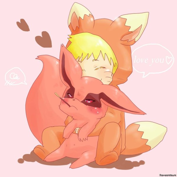 Аниме Наруто и курама Чиби