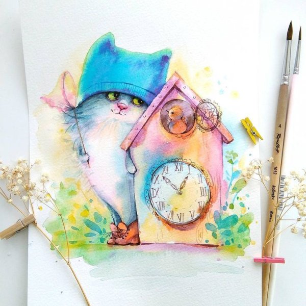 Скетчинг акварелью для детей