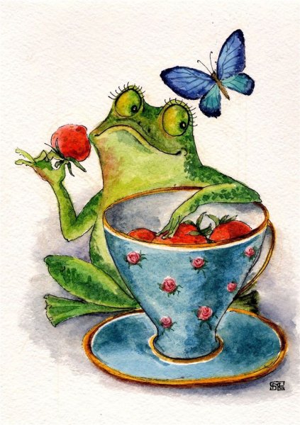 Лягушонок акварель