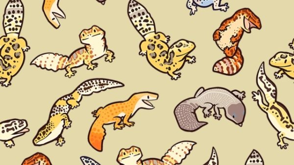 Милые Гекконы арты