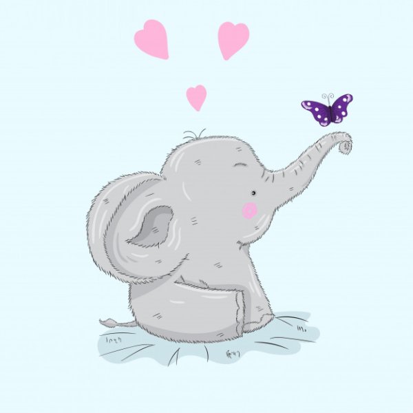 Милые слоники мультяшные