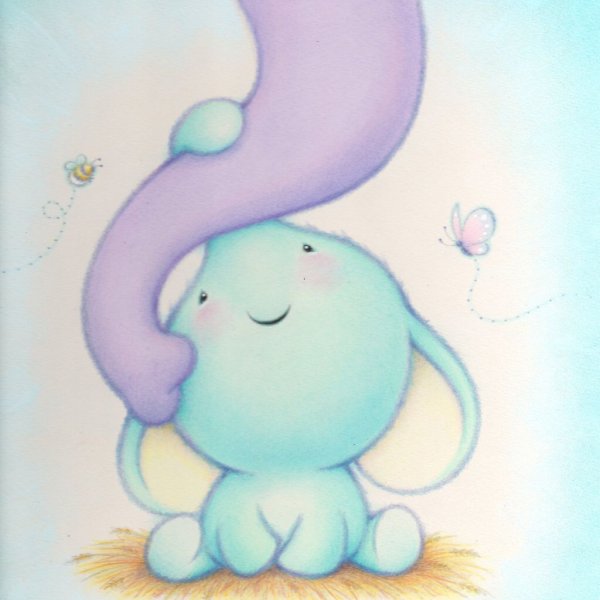 Слоненок с мамой нарисовать