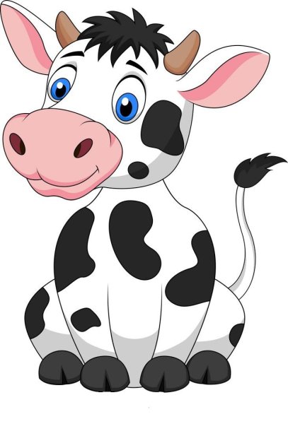 Теленок акварель