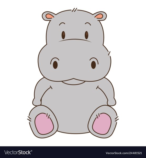 Стильный Бегемотик вектор