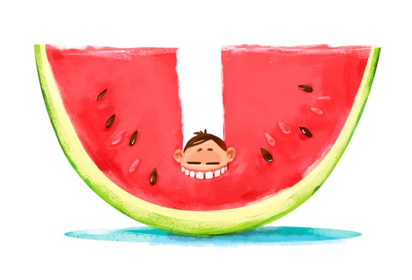 Арбузное настроение иллюстрация