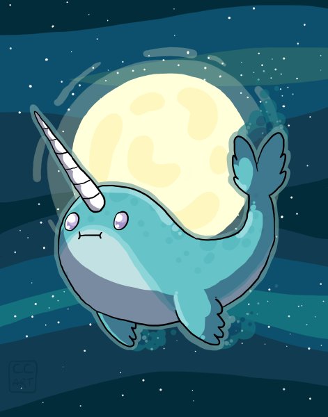 Дельфин Единорог нарвал