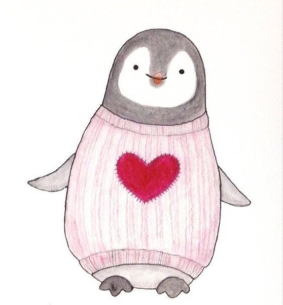 Милые пингвины для срисовки
