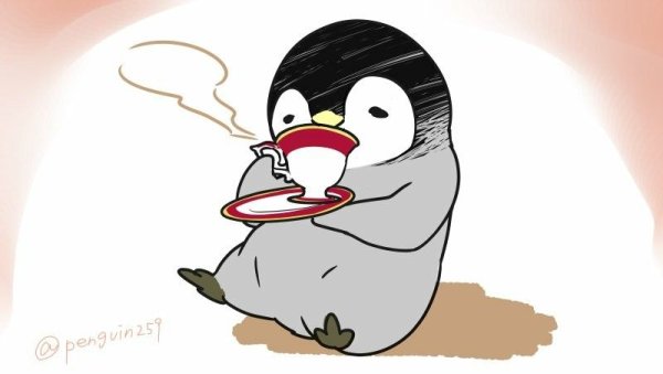 Пингвин с кофе
