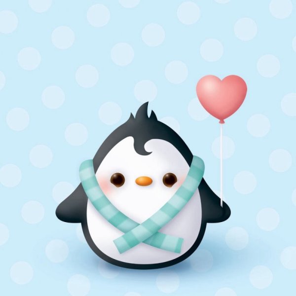 Милые пингвины арт