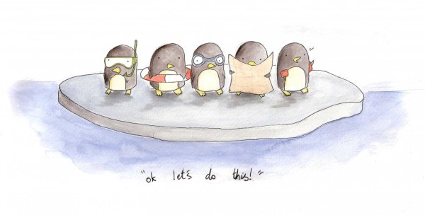 Пингвинчики милые зарисовки