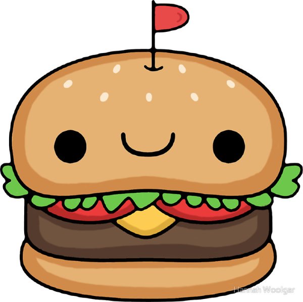 Милый гамбургер с глазками