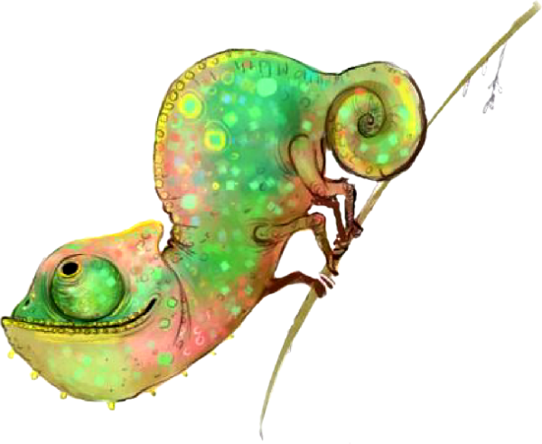 Смешной хамелеон арт