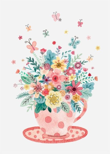 Открытка акварелью с днем рождения