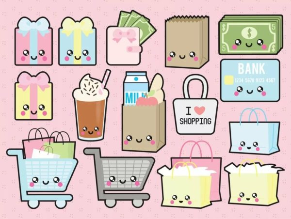 Милые предметы с глазками