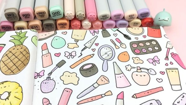 Кавайные косметика для срисовки