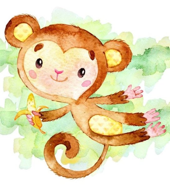 Акварельная обезьянка