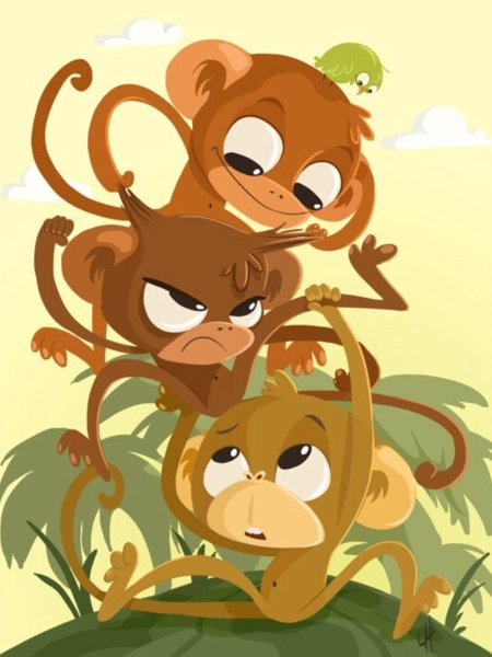 Милая обезьяна нарисованная