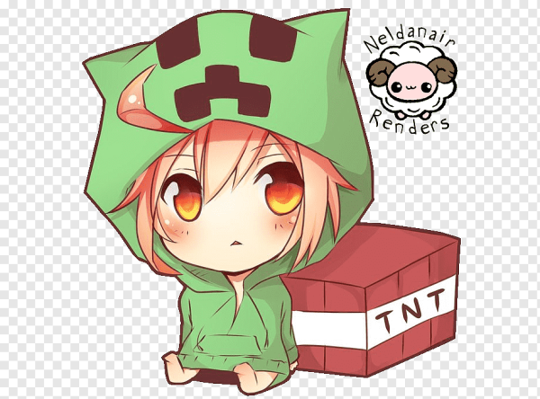 Аниме девушка криперша в майнкрафт