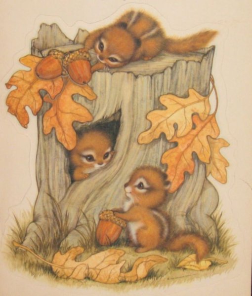 Животные осенью для детей