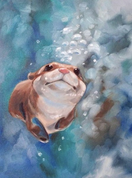 Милые животные акварелью