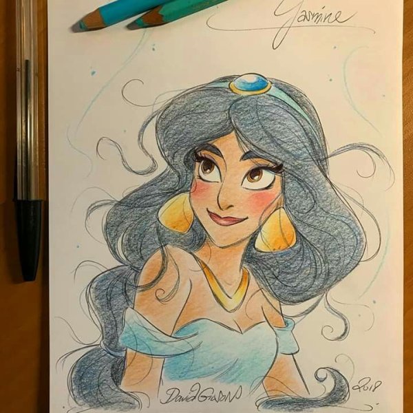Принцессу Жасмин срисовать