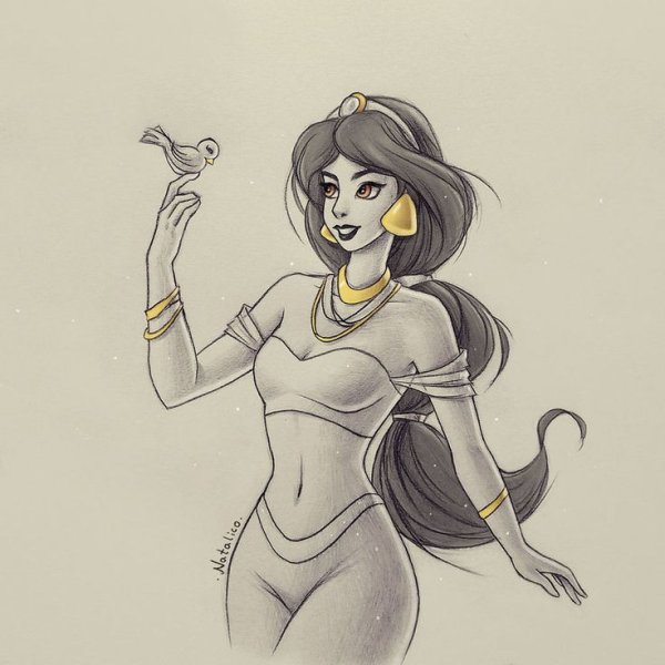 Скетчи маркерами принцессы Дисней